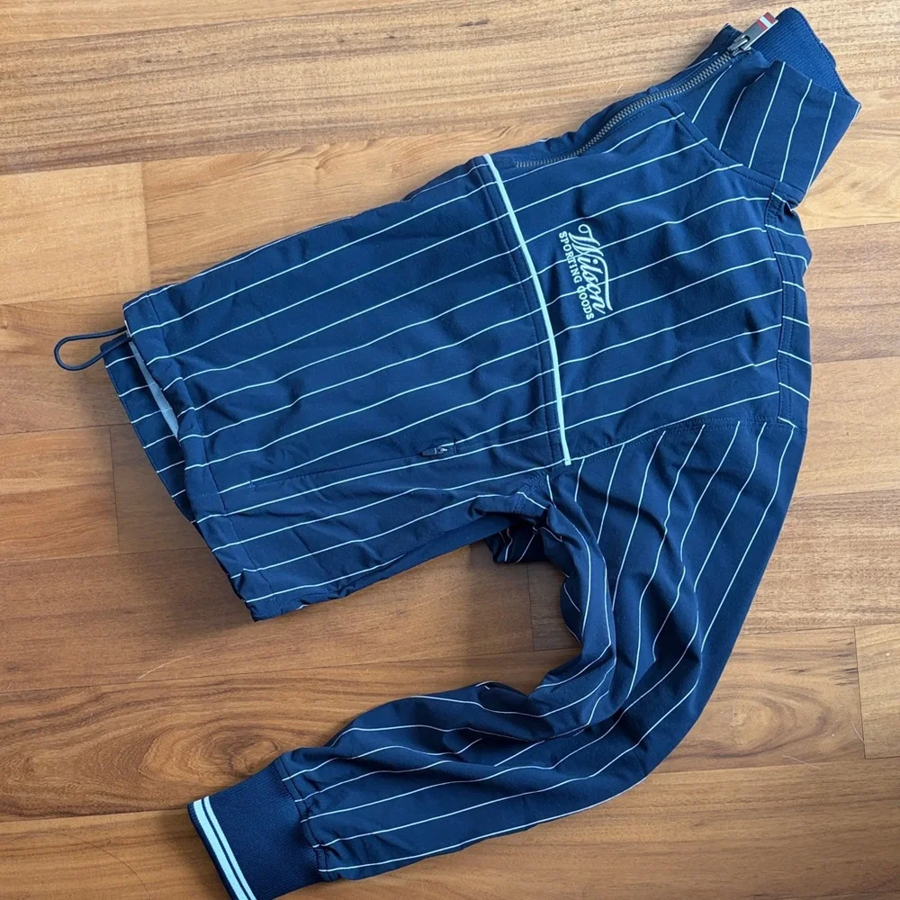 Wilson Davenport Woven Popover XS Classic Navy Pinstripe NWT - Picture 5 of 8